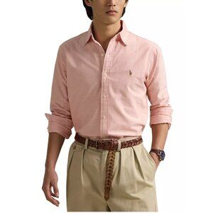 Ralph Lauren Blake Mens XL Iconic Oxford Shirt Pink L/S Flesh Color Logo Cotton
